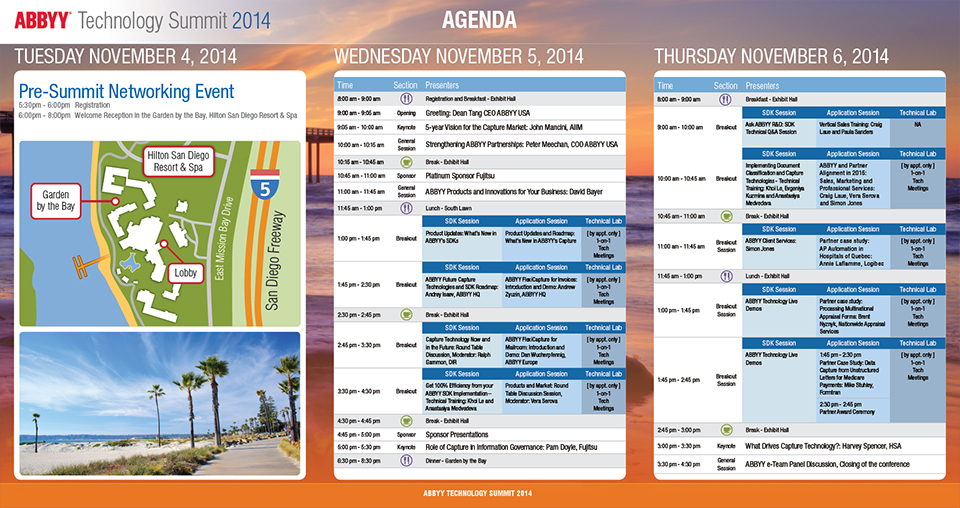 ABBYY 2014 Technology Summit Brochure using InDesign