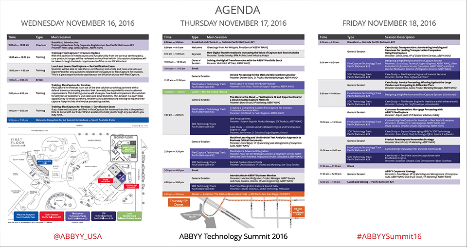 ABBYY 2016 Technology Summit Brochure using InDesign